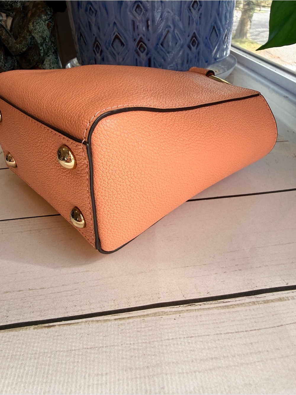 Henri Bendel Marquis Micro Mini Ring Top Bucket Bag Coral Pink Leather - Picture 10 of 15